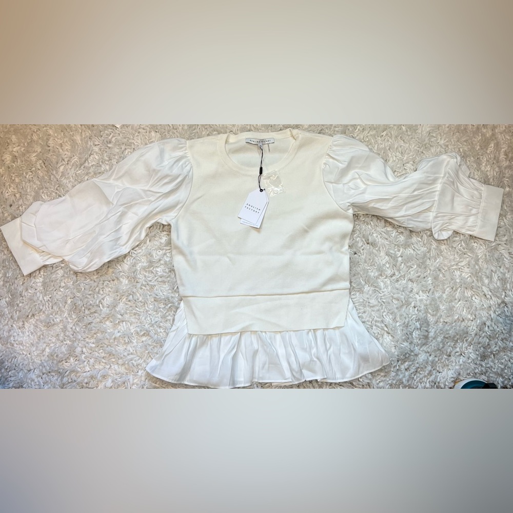NWT English Factory Mixed Media Top